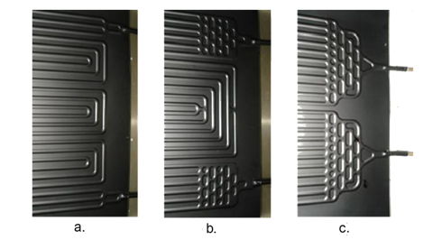  Configuraciones realizadas en el evaporador sin cubierta a. Sistema 1 b. Sistema 2 c. Sistema 3 (Cerit y Erbay, 2013; Ravi, Krishnaiah, Akella y Azizuddin, 2015).
