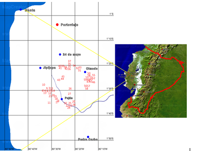 Global geographical positioning (GPS) of 60 accssesion of the soursop germplasm in southern of Manb&iacute;, Ecuador.