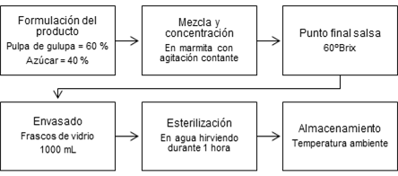Diagrama de flujo elaboración salsa de gulupa