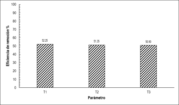 Porcentaje de remoci&oacute;n de DQO