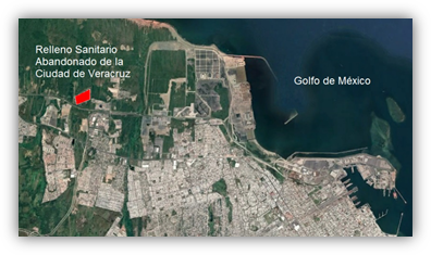 Localizaci�n del relleno sanitario de la ciudad de Veracruz M�xico