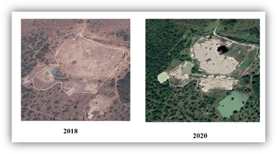 Figura 8. Sitio de disposici�n final abandonado del municipio Medell�n de Bravo en la comunidad de El Guayabo, im�genes de Google Earth