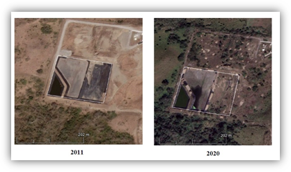 Sitio de disposici�n final abandonado del municipio de La Antigua en la congregaci�n de Loma Iguana, im�genes de Google Earth