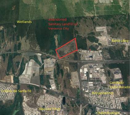 Abandoned Landfill of Municipality of Veracruz, Veracruz State, Mexico and its nearby neighborhoods.