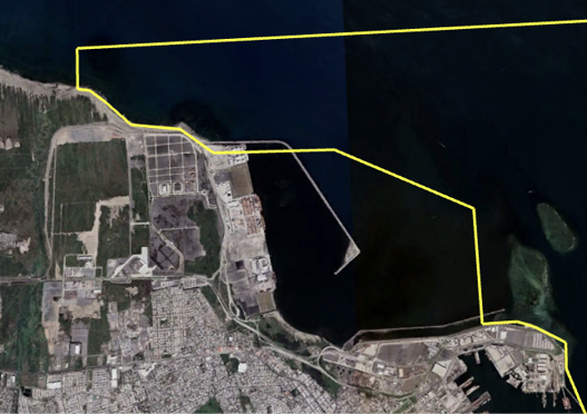 PNSAV Pentagon (Google Earth Pro, historical image with signs, year 2021).