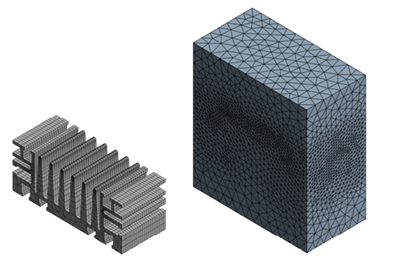 Meshing of the heat sink and surrounding air.