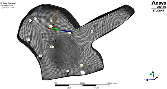 Fairing reaction force distribution diagram.