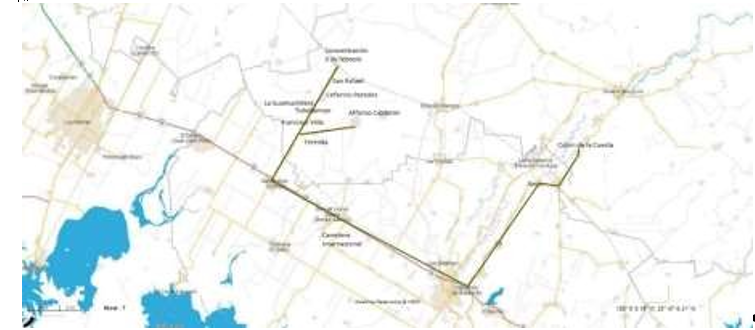  Mapa de los once ejidos del movimiento estudiado