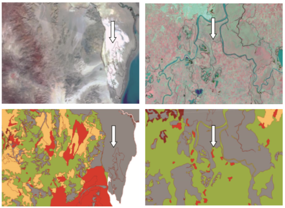 Identificaci&oacute;n, delimitaci&oacute;n y contraste de zonas palustres, sujetas a inundaci&oacute;n o pantanos extensos.