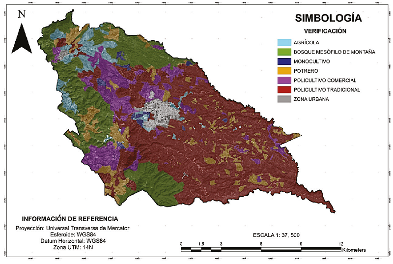 Cobertura de componentes y subcomponentes de los sistemas agroforestales de caf&eacute; a partir del levantamiento fisiogr&aacute;fico con enfoque paisajista.