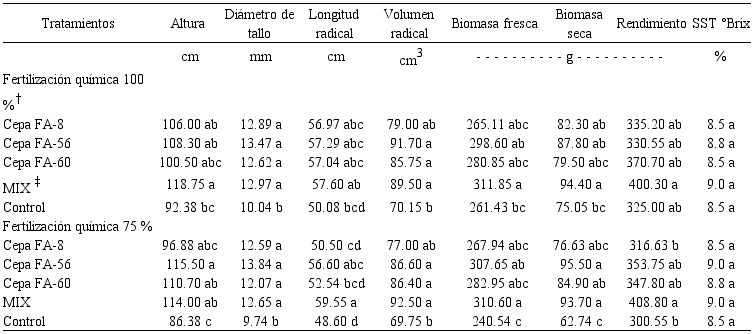 Efecto de la inoculación de Pseudomonas putida y fertilización sintética en el crecimiento de plantas y rendimiento de fruto de pimiento morrón variedad ‘California Wonder’ en invernadero. 