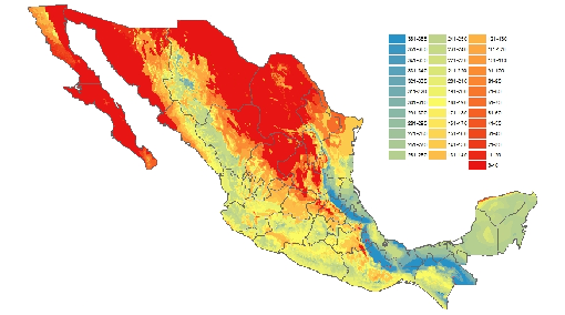 Duraci&oacute;n del periodo de crecimiento (d&iacute;as) de acuerdo con condiciones actuales o base