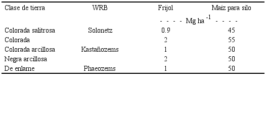 Rendimientos de la rotaci&oacute;n de cultivos, frijol y ma&iacute;z para silo, cultivados en agricultura de riego manejado por propietarios bajo una labranza convencional