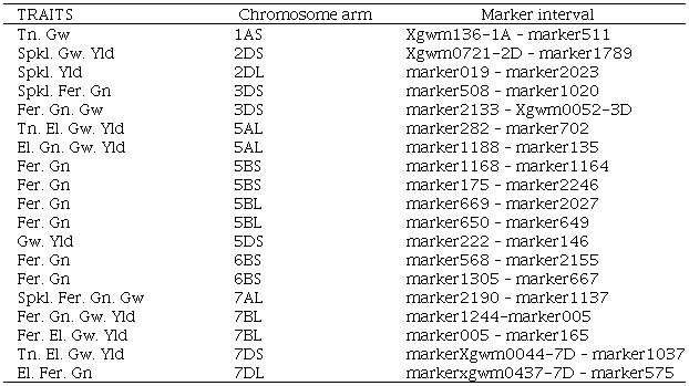 Pleiotropic QTL detected for yield and yield components in mapping population SCUBA1+