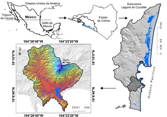 Localizaci&oacute;n de la cuenca tributaria de Juluapan.