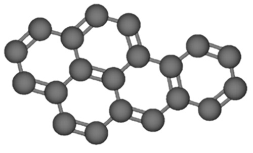 Estructura tridimensional del benzo(a)pireno. Elaborado con el software KingDraw 3.0.20 (Qingyuan Co, 2021).