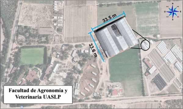 Imagen satelital del invernadero. (Autoría propia).