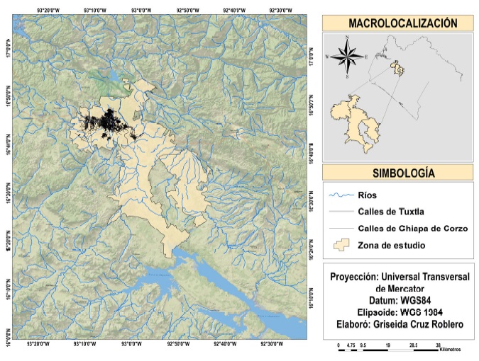 &Aacute;rea de estudio. Elaboraci&oacute;n propia con datos de INEGI (2008).