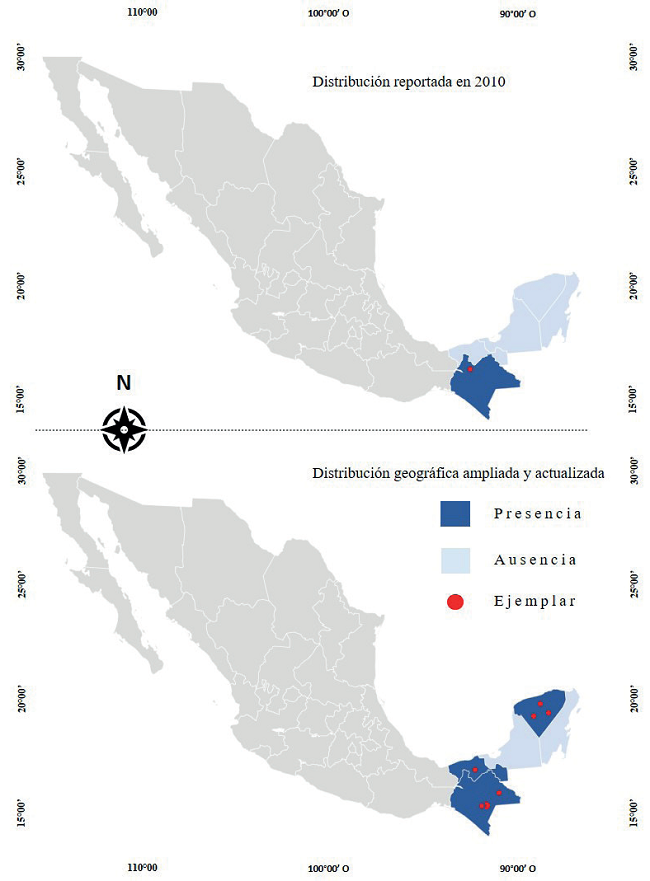 Nuevo reporte sobre la distribuci&oacute;n de Amaranthus cruentus L. respecto a su distribuci&oacute;n en 2010 para el sureste de M&eacute;xico (Campeche, Chiapas, Tabasco, Quintana Roo y Yucat&aacute;n).