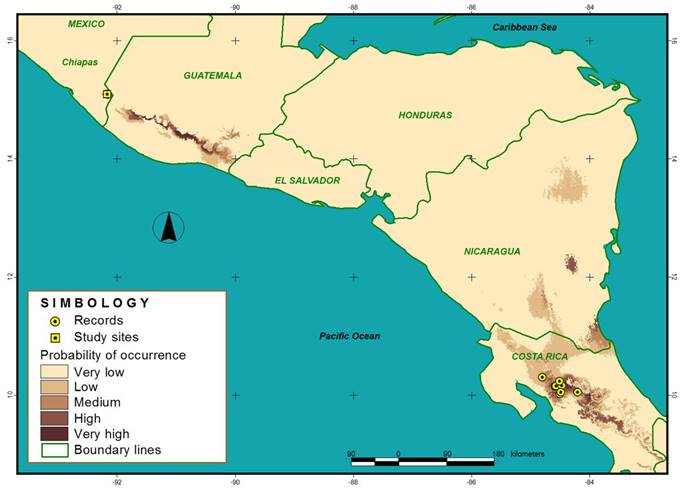 Oncidium poikilostalix (Kraenzl.) M.W. Chase & N.H. Williams (Orchidaceae), records of its presence and potential distribution.