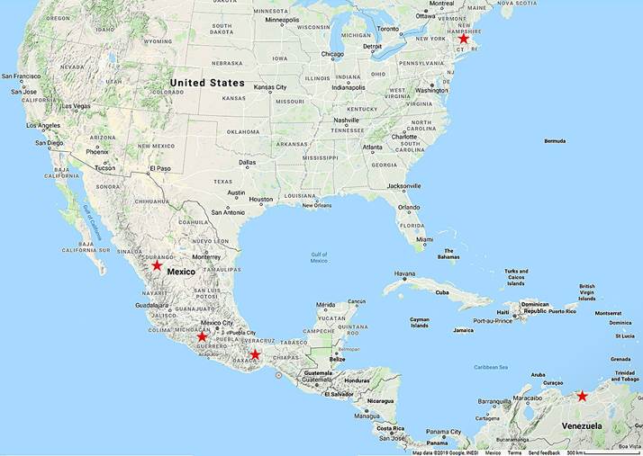 General distribution of Digitaria filiformis (L.)
							Koeler var. laeviglumis (Fernald) Wipff.