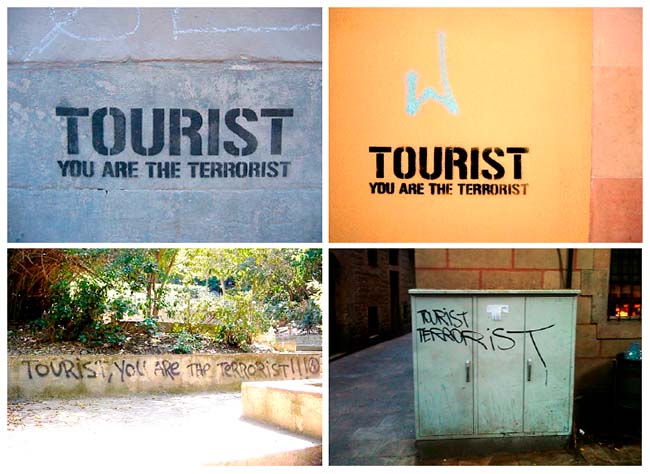 Zona de circulação turística junto à Cidade Velha, em Barcelona