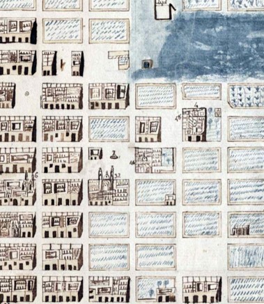 Detail of the map showing San Francisco Xavier (marked as 46). Antonio de Santa Mar�a Inchaurregui, Ciudad de los Angeles (M�xico): fundada el 6 de Abril de 1531.