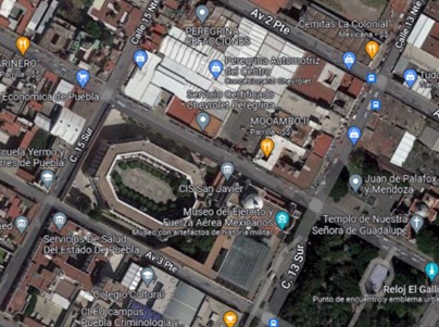 A Google map showing San Francisco Xavier.