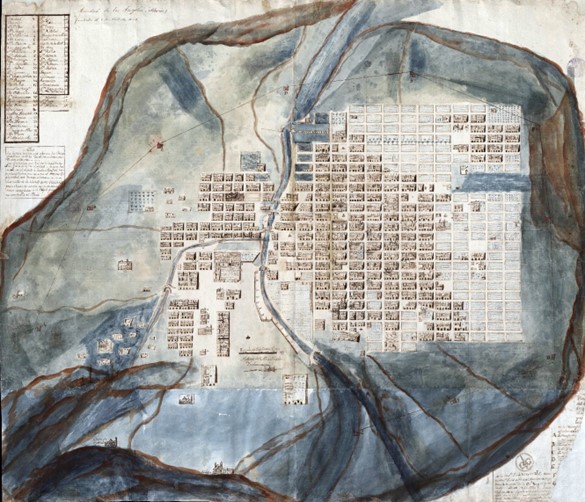 A c. 1760 map of Puebla. Antonio de Santa Mar�a Inchaurregui, Ciudad de los Angeles (M�xico): fundada el 6 de Abril de 1531.