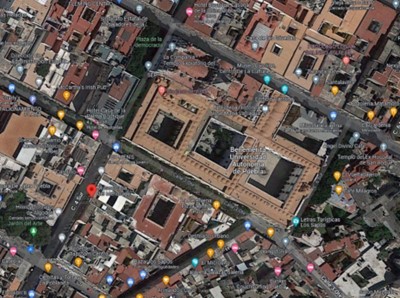 A Google map showing the two complexes today.