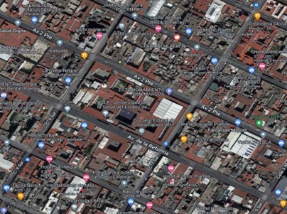 A Google map showing the location of the two complexes today.