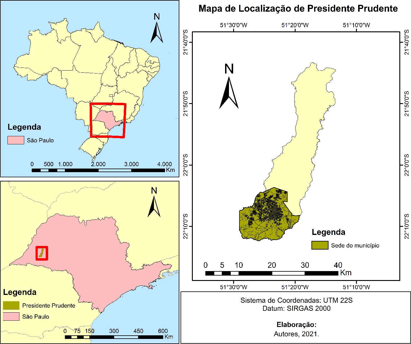 Presidente Prudente. Localizao relativa do municpio. 2020.