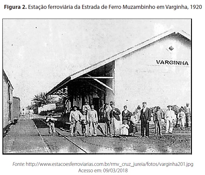 Esta&ccedil;&atilde;o ferrovi&aacute;ria da Estrada de Ferro Muzambinho em Varginha, 1920