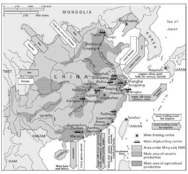 Centros de producci&oacute;n y comercio en el Este asi&aacute;tico a fines del siglo XVI
