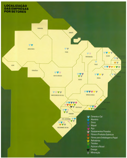Localização das empresas do Grupo Votorantim no território brasileiro (1980)
