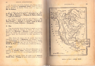 Mapa América do Norte e América Central - Admissão ao Ginásio. 25ª ed. (1951, p. 202-203). 