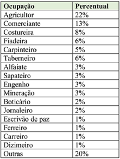 Ocupação dos(as) chefes dos domicílios com indivíduos nas escolas no Sul de Minas - 1831