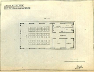 Plano del pabellón de la escuela aire libre.