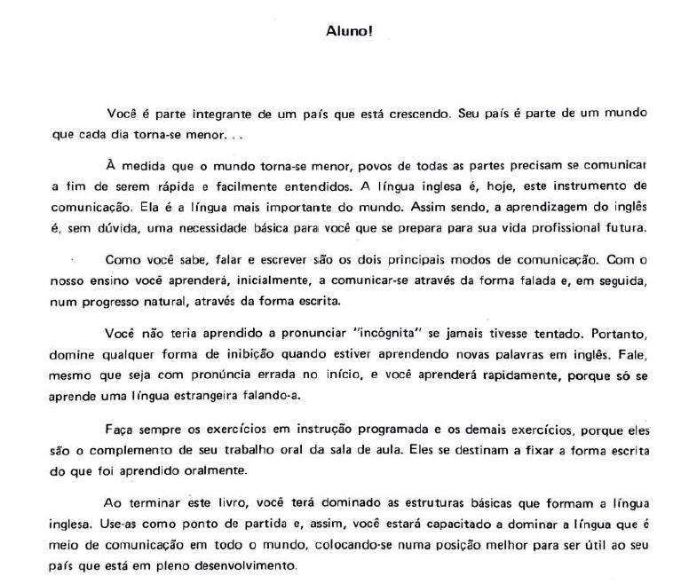 Mensagem ao aluno