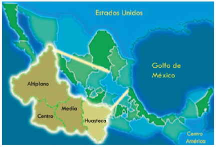 Ubicación de la Huasteca potosina