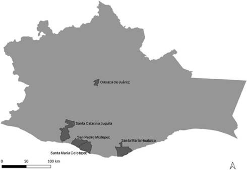Localización de los municipios de estudio