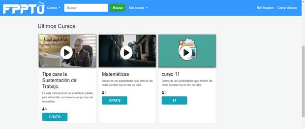 Categoras que ofrecen los cursos