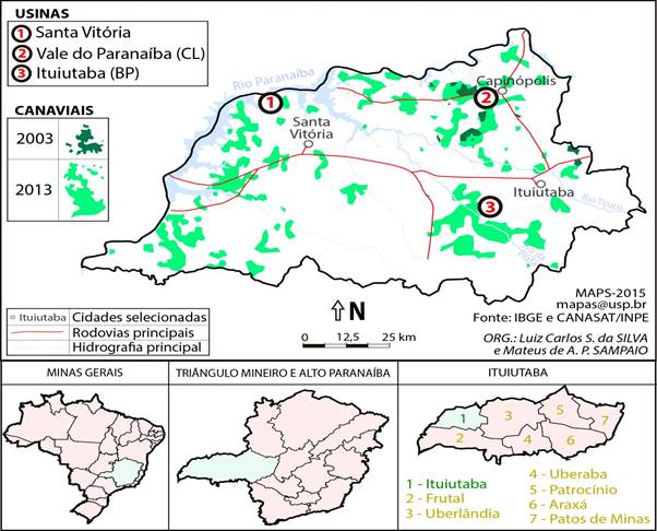 Microrregião Geográfica de Ituiutaba (MG): evolução da área de cana-de-açúcar
(2003-2013).

 