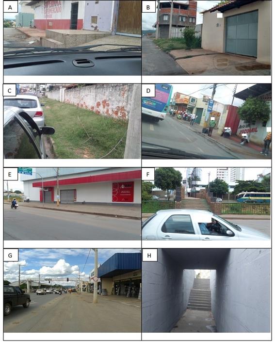 Mosaico de representação das deficiências na
acessibilidade em Montes Claros