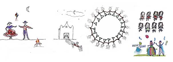 Desenhos produzidos durante as oficinas