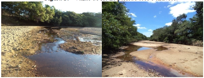 Vaz&atilde;o do rio no per&iacute;odo seco e chuvoso.