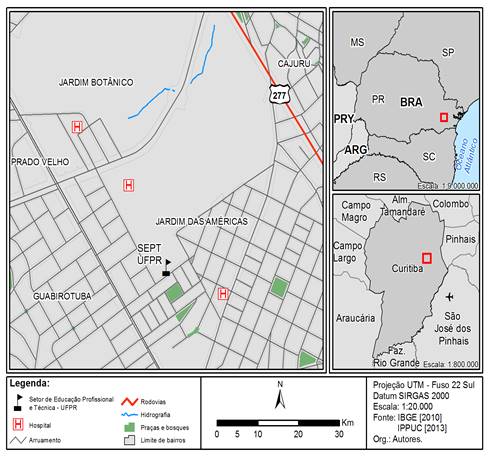 Localização da instituição de ensino
