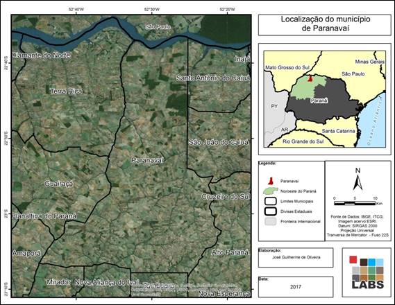 Mapa de localização do município de Paranavaí