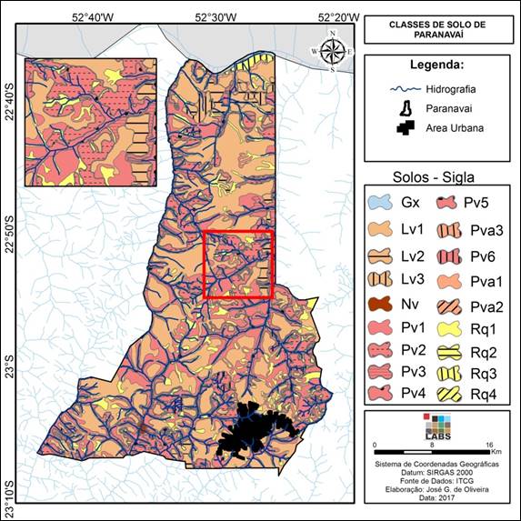 Mapa de solos de Paranavaí