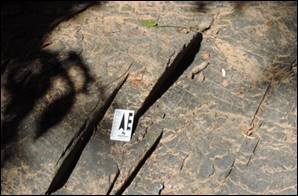 Aspecto geral de algumas das fraturas encontradas na &ldquo;Trilha 1&rdquo;